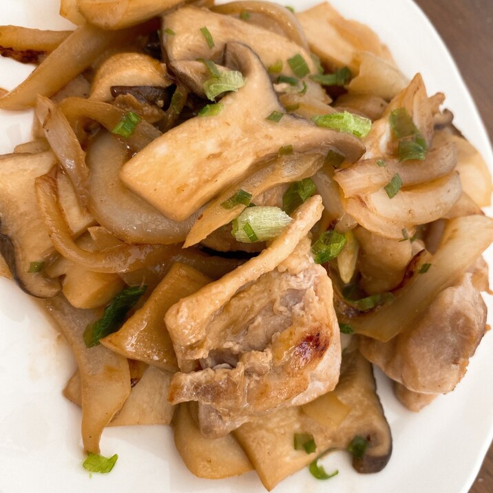 鶏肉とエリンギの醤油マヨ炒め